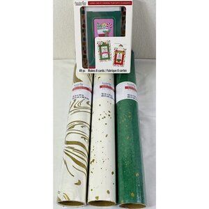 Recollections Christmas Card Kit 6 Cards 3 Rolls Textured Paper Sheets 16' x 24